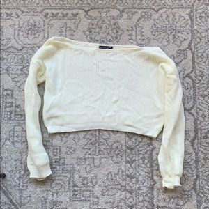 PrettyLittleThing Off the Shoulder Crop Sweater